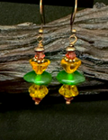 Amber Pink Flower Earrings — Handmade by Sweet Sinister