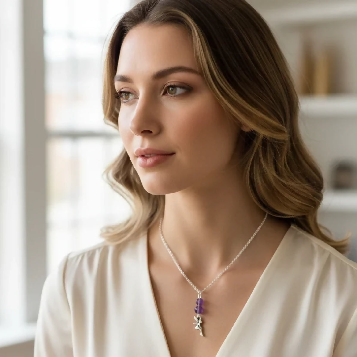 Stainless-Steel Crystal Fairy Necklace