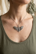 Stainless-Steel Moth Necklace