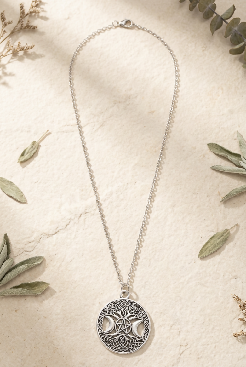 Stainless-Steel Triple Moon Necklace