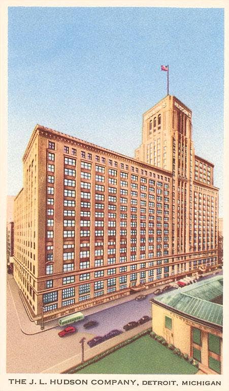 Postcard MI-152 Hudson Company, Detroit