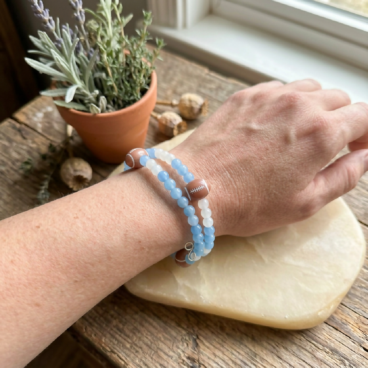 Lions Glass Bead Bracelet