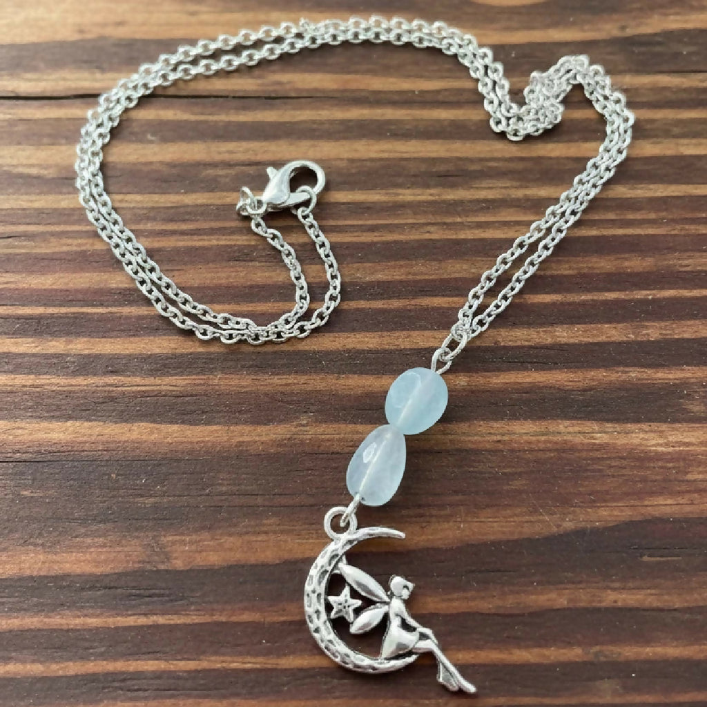 Stainless-Steel Crystal Moon Fairy Necklace