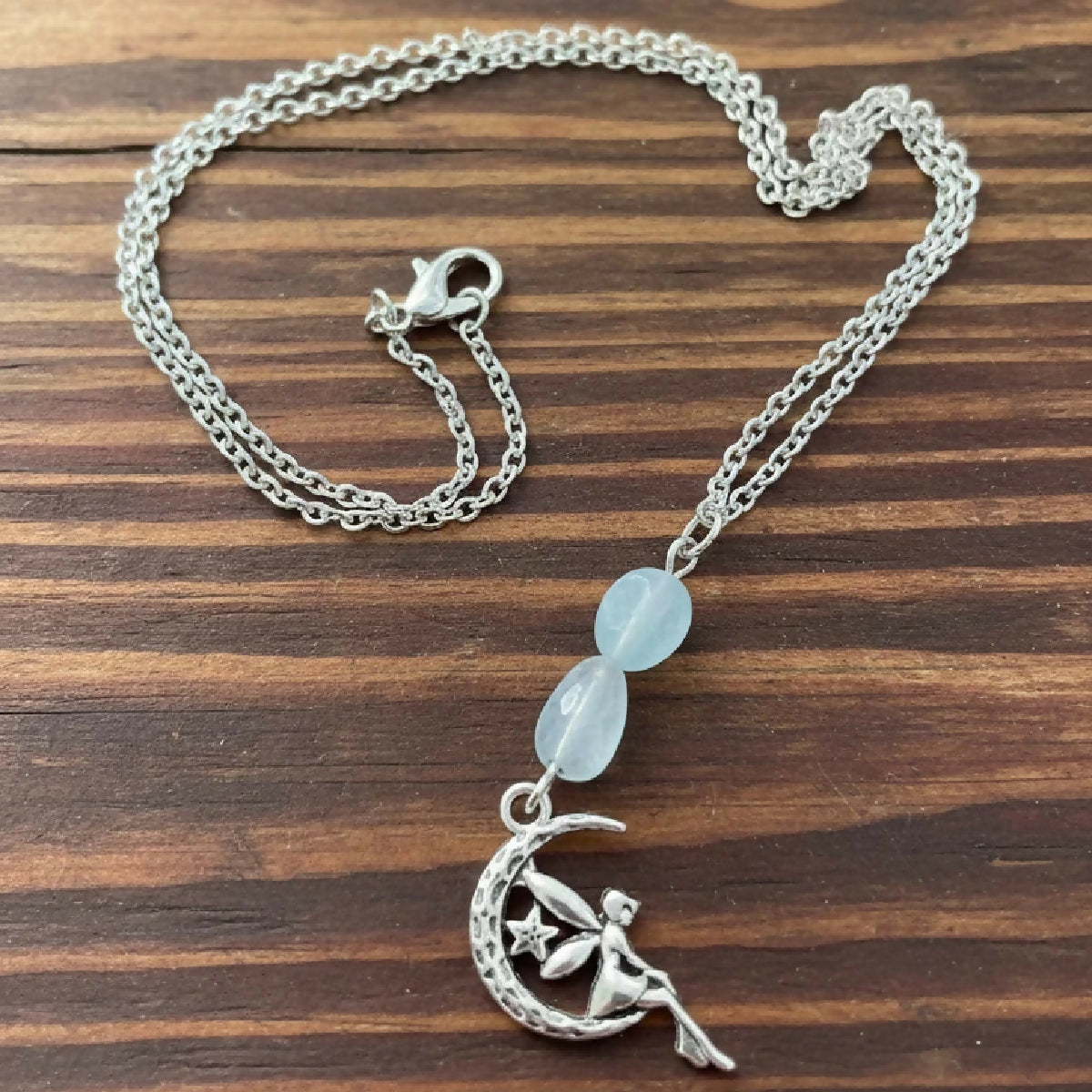 Stainless-Steel Crystal Moon Fairy Necklace