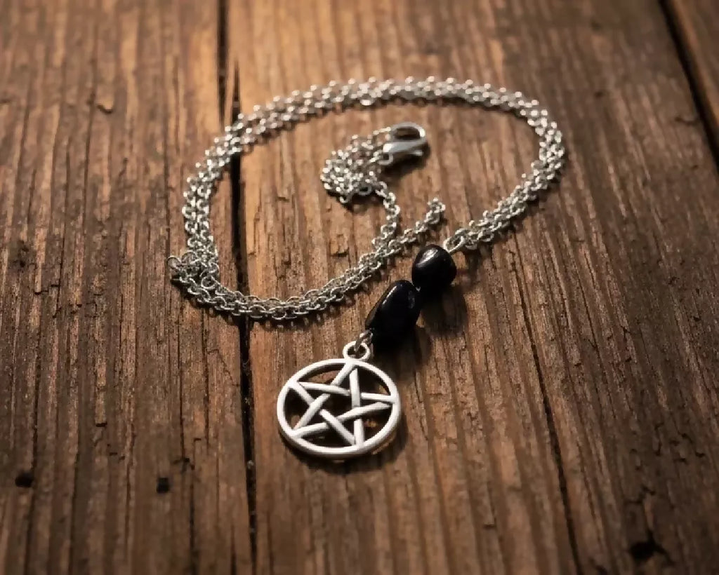 Stainless-Steel Crystal Pentacle Necklace