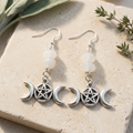 Sterling Silver Triple Moon Earrings