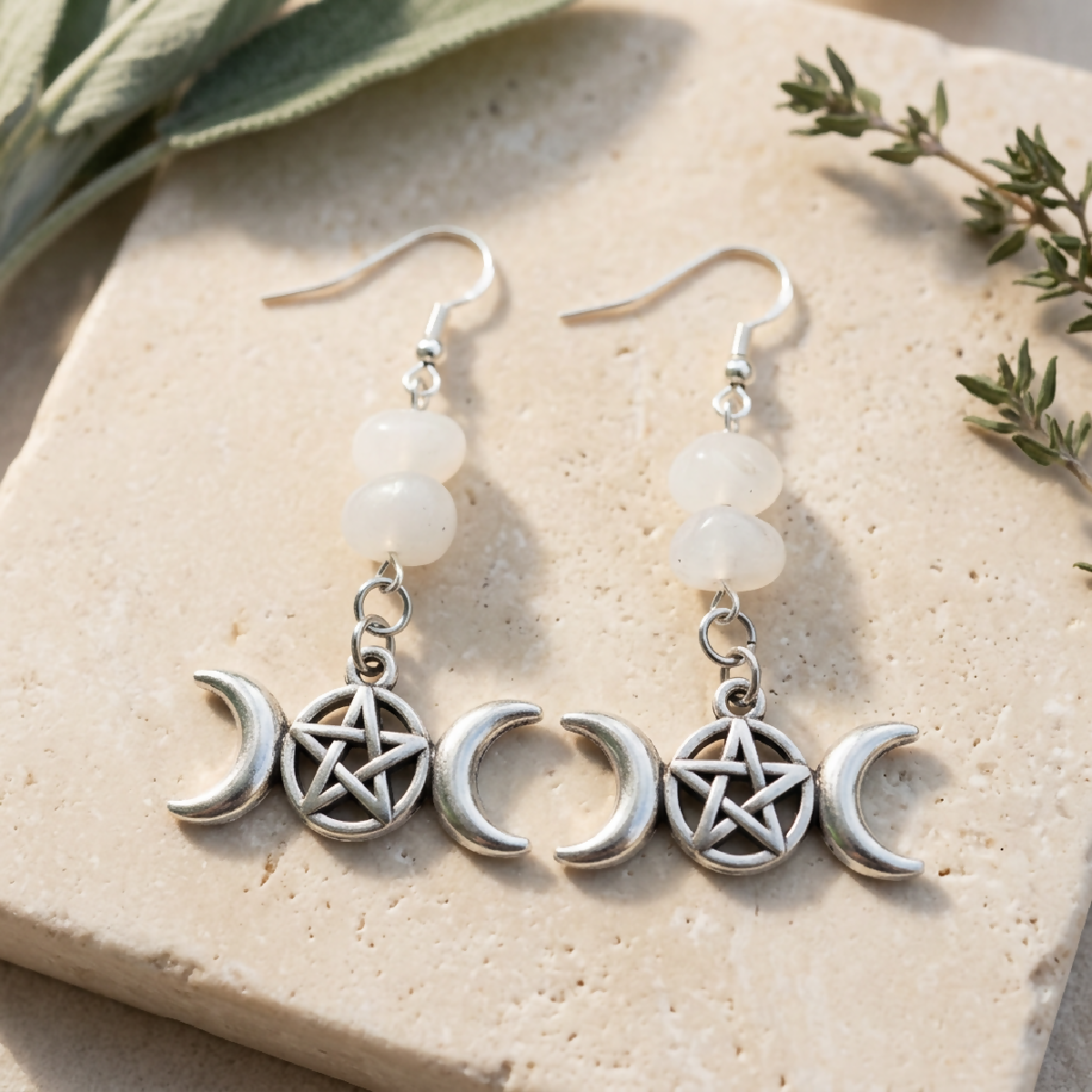 Sterling Silver Triple Moon Earrings