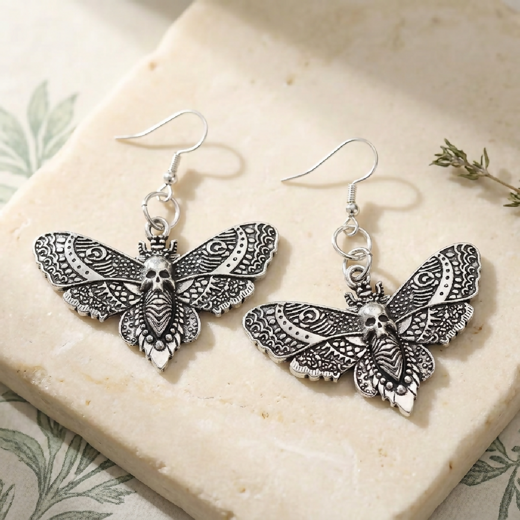 Sterling Silver Moth Earrings