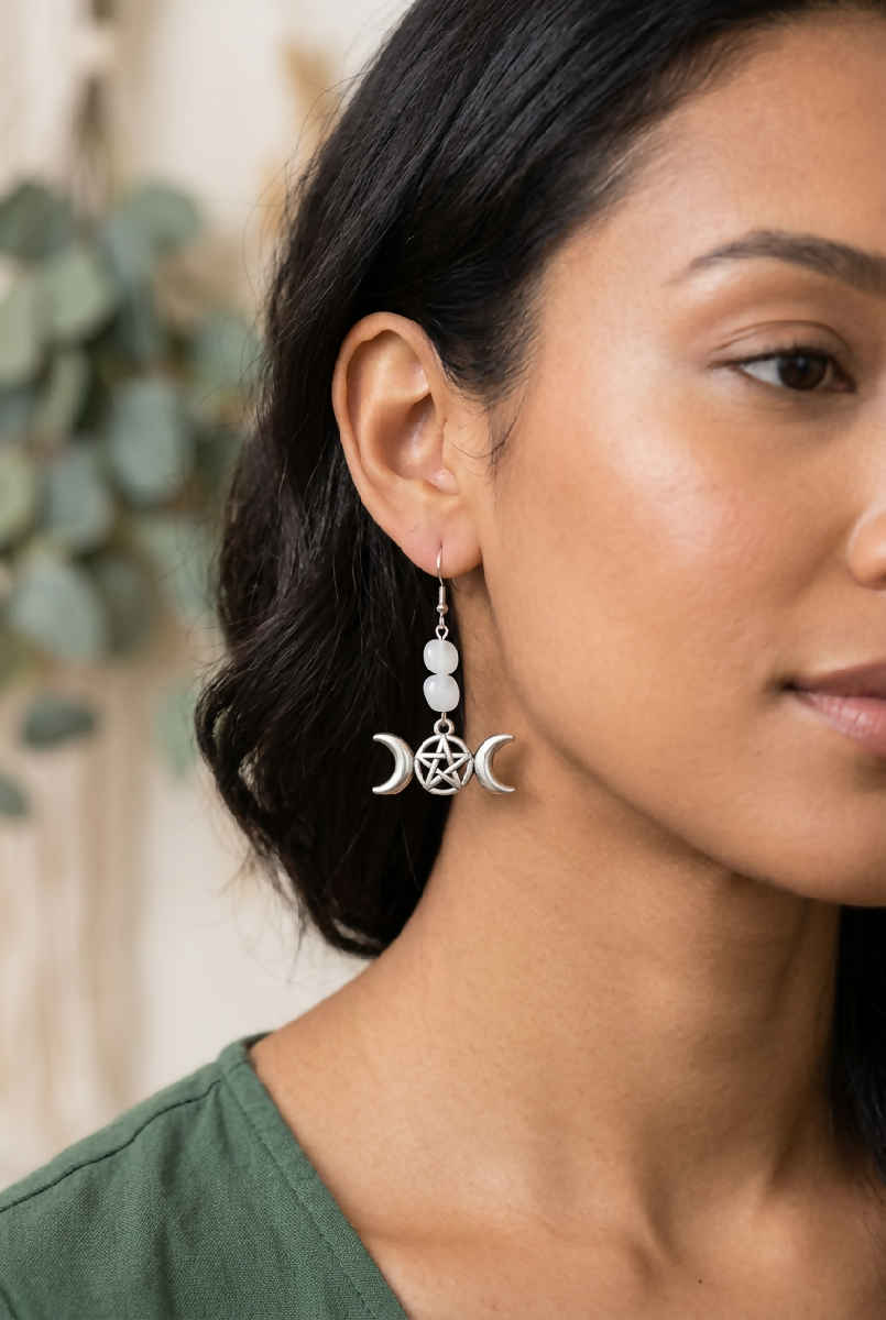 Sterling Silver Triple Moon Earrings