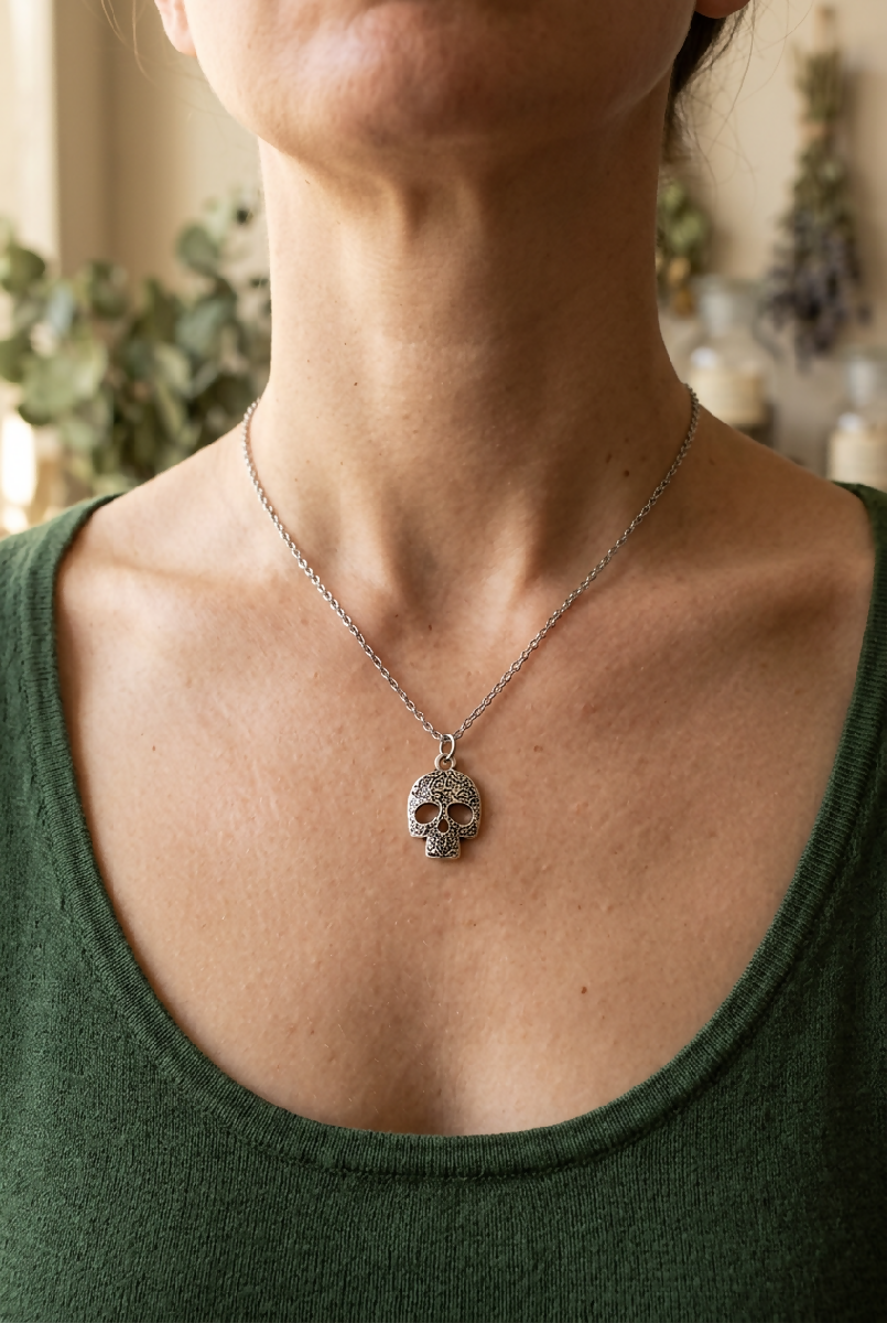 Stainless-Steel Skull Necklace