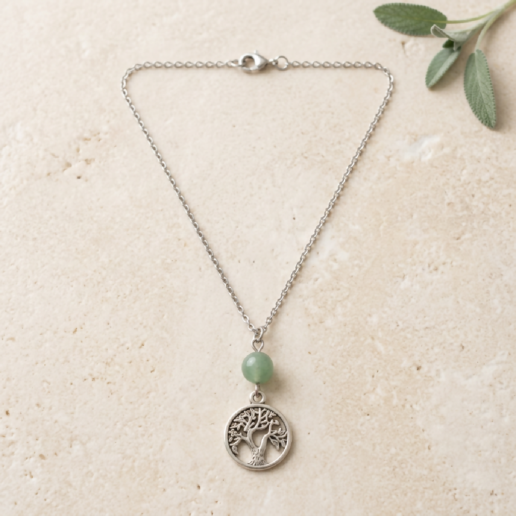 Stainless-Steel Crystal Tree Necklace