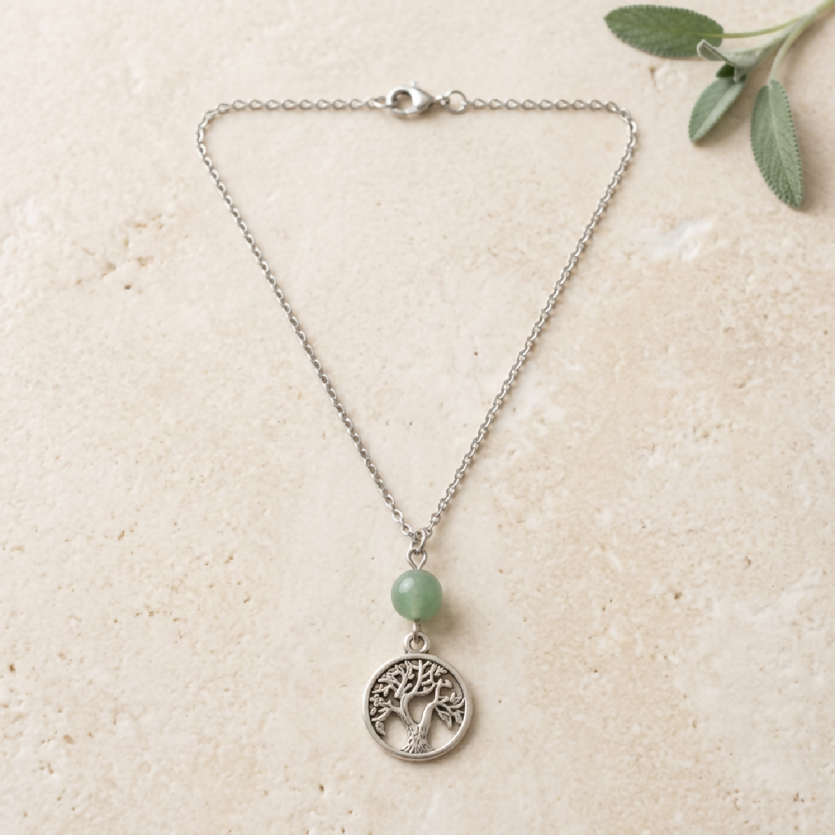 Stainless-Steel Crystal Tree Necklace